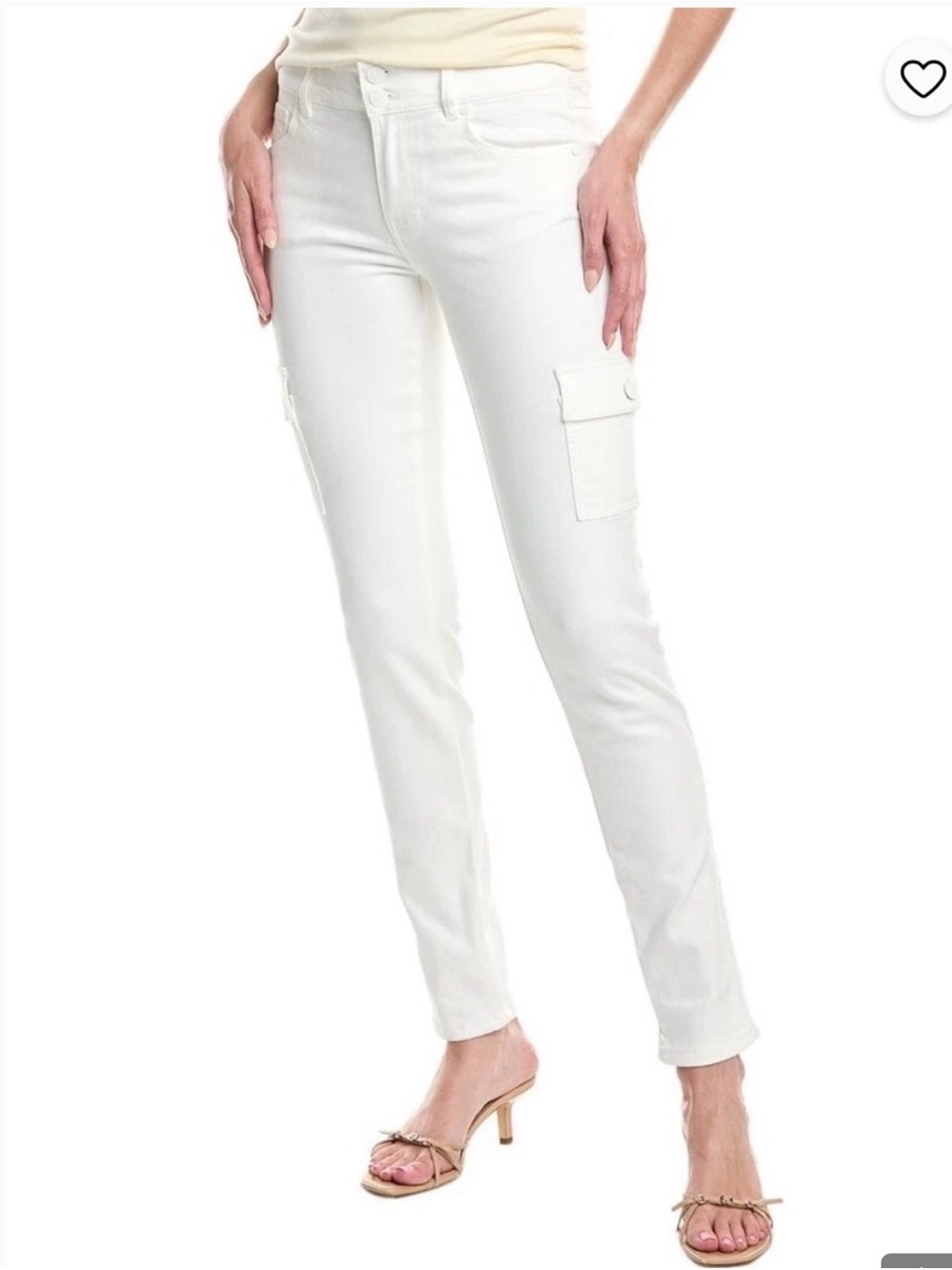 CAbi White Skinny Cargo Jeans